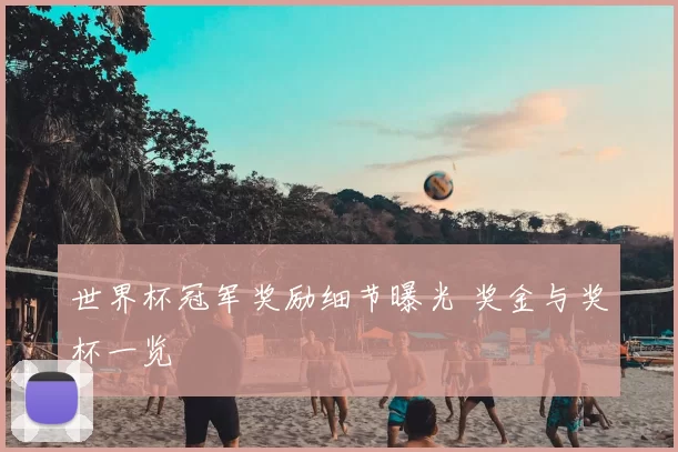 世界杯冠军奖励细节曝光 奖金与奖杯一览
